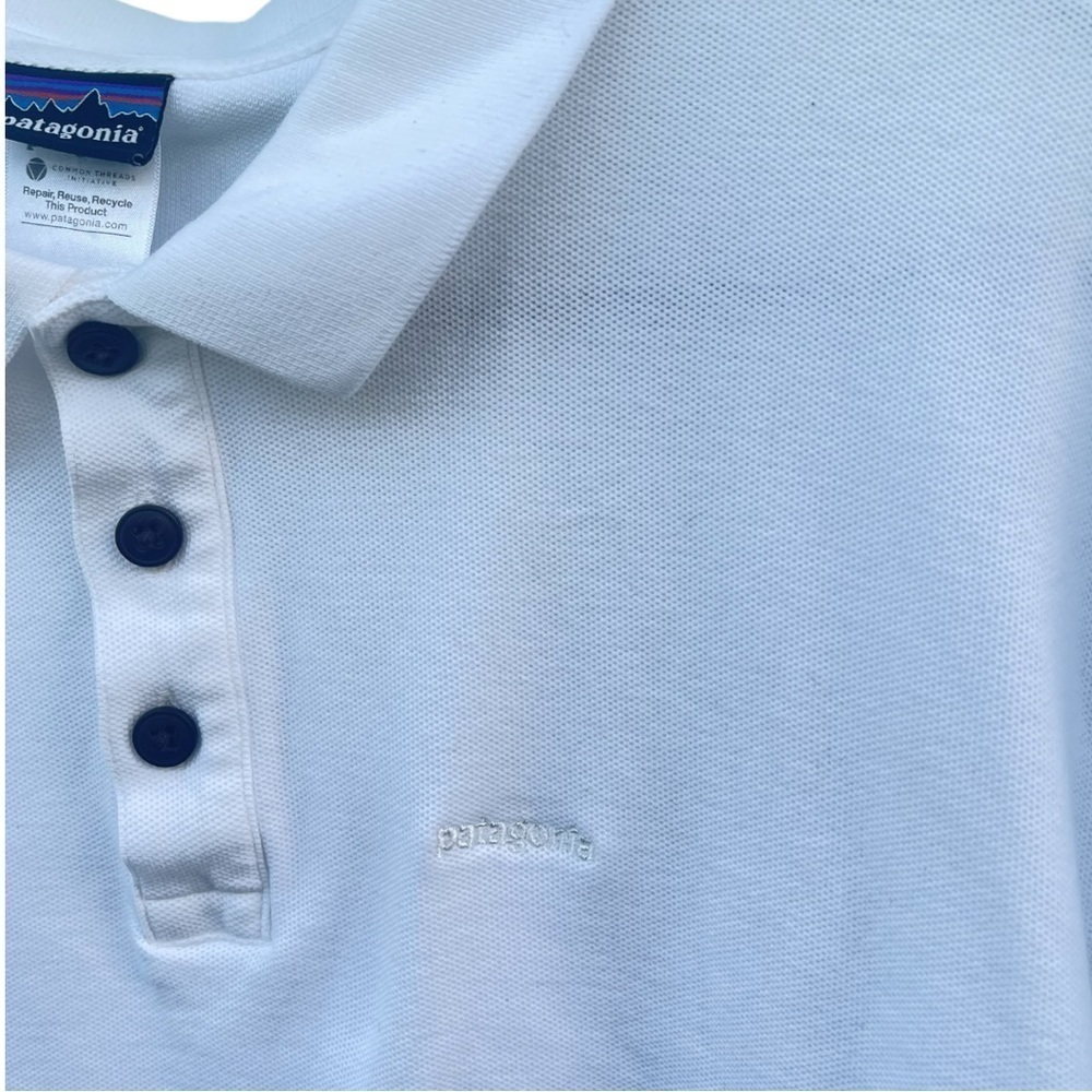 👕♻️‎ Patagonia Organic Cotton Polo – Men’s M – Crisp White 🏖️☀️🌀 - Picture 4 of 5